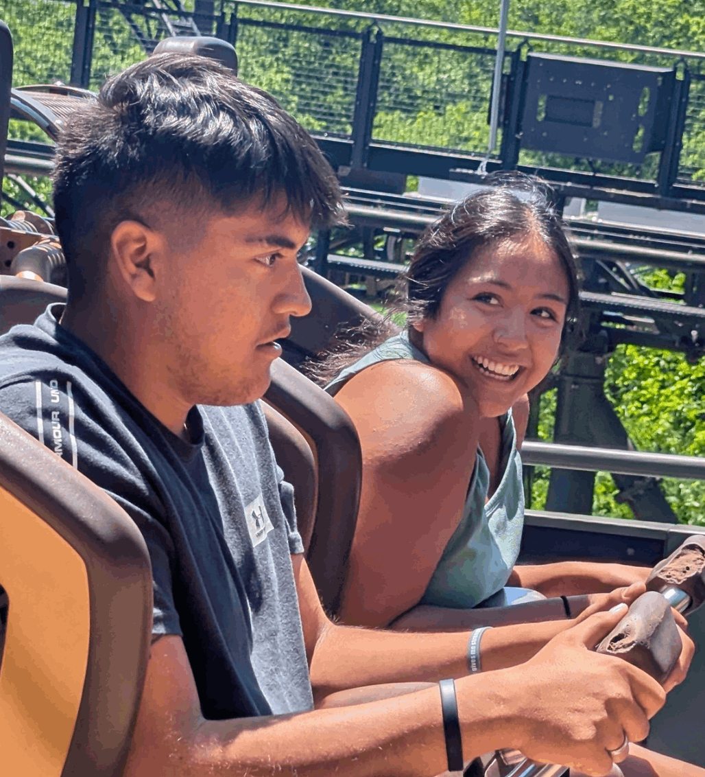 Students on roller coaster